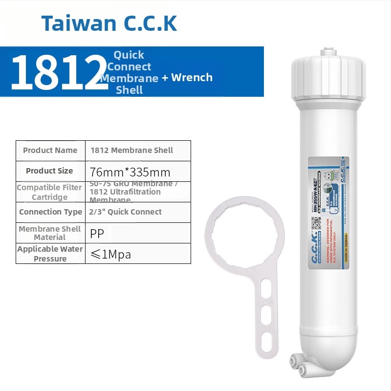 Namų vandens valymo membranų korpusas, modelis 1812/3012, PP, talpa 50-800G, skirtas tiesiam gerimui