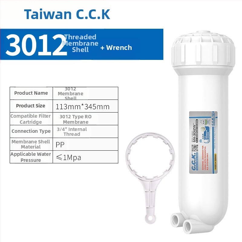 Namų vandens valymo membranų korpusas, modelis 1812/3012, PP, talpa 50-800G, skirtas tiesiam gerimui