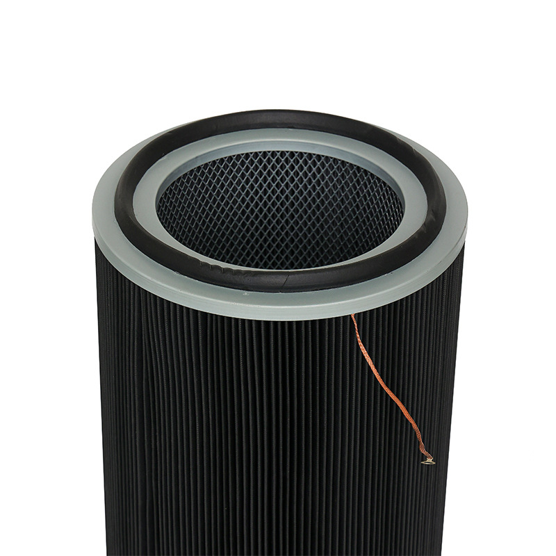 Αποδοτικός φιλτρός κάρτριτζ σκόνης, πολυεστερικό πλέγμα, διπλωμένο στοιχείο φιλτραρίσματος, μοντέλο με επίστρωση E, μέγιστη θερμοκρασία λειτουργίας 150