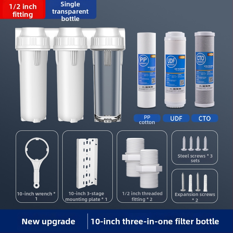Priešfiltras vandens valytuvas, trijų etapų filtro buteliukas, PP/PET, prekės ženklas One Billion Hours
