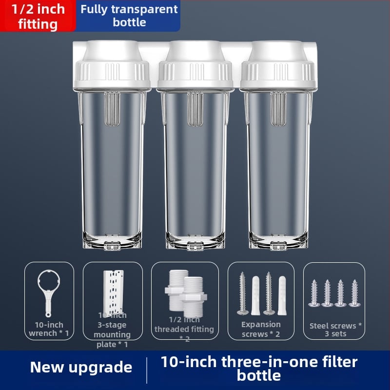Priešfiltras vandens valytuvas, trijų etapų filtro buteliukas, PP/PET, prekės ženklas One Billion Hours