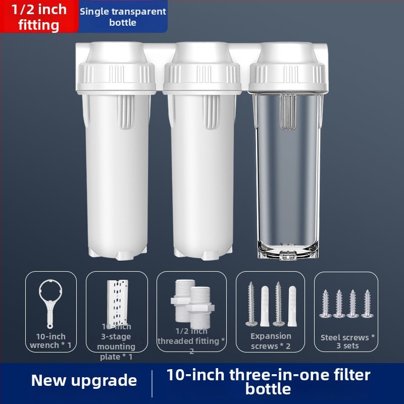 Priešfiltras vandens valytuvas, trijų etapų filtro buteliukas, PP/PET, prekės ženklas One Billion Hours