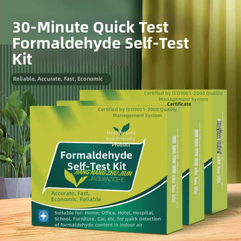 Formaldehido savitikrinimo dėžutė – patalpų oro kokybės matuoklis, namų naudojimui, naujo namo testas, testavimo reagentai; matavimo diapazonas 0.01–0.50; tikslumas 0.01; matuojamas objektas: oras
