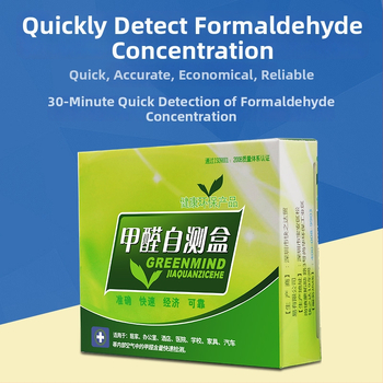 Formaldehido savitikrinimo dėžutė – patalpų oro kokybės matuoklis, namų naudojimui, naujo namo testas, testavimo reagentai; matavimo diapazonas 0.01–0.50; tikslumas 0.01; matuojamas objektas: oras