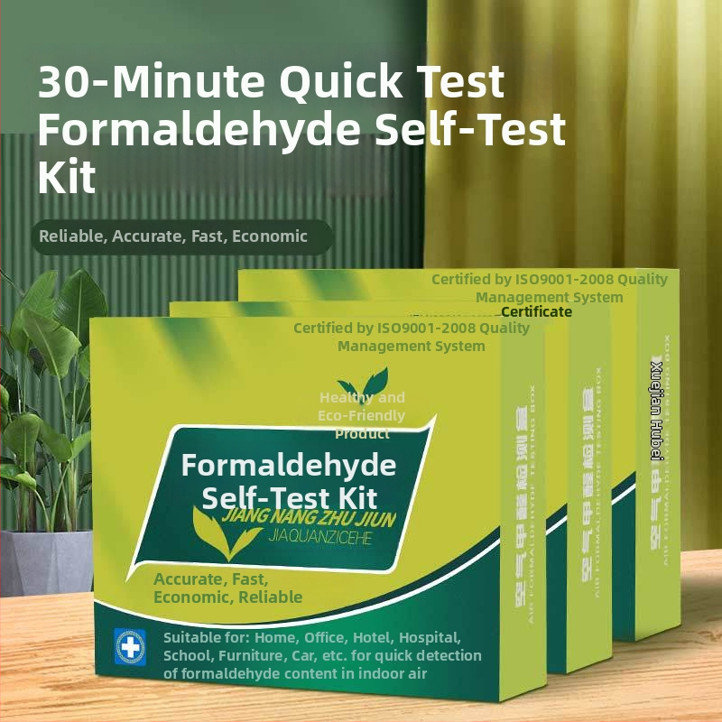Formaldehido savitikrinimo dėžutė – patalpų oro kokybės matuoklis, namų naudojimui, naujo namo testas, testavimo reagentai; matavimo diapazonas 0.01–0.50; tikslumas 0.01; matuojamas objektas: oras