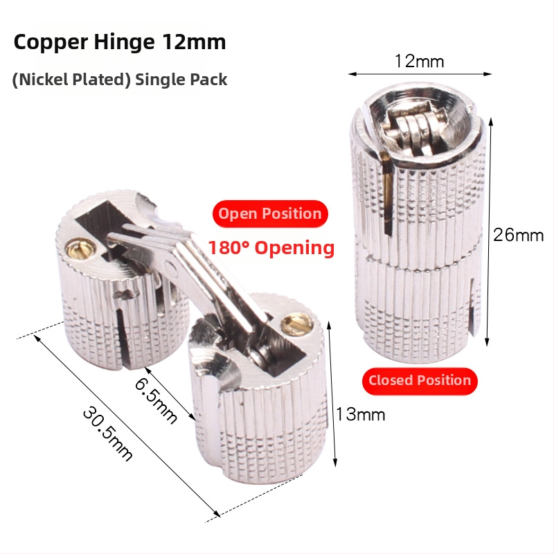 Golden Tripod latonas paslėptas vyris elektros dėžei – paslėpta spintelės durų sistema, tylus atidarymas vienos rankos valdymu, nikeliuotas paviršius