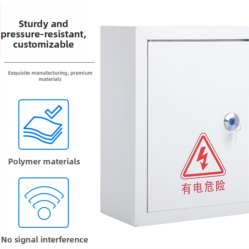 Elektrības sadales skapis ar 10 ķēdēm, 10 slēdžiem, sienas uzstādāms, dzelzs korpuss, 100 A nominālais strāvas