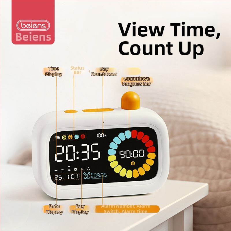 Benish Vizualus laikmatis vaikams, mokymosi laikui valdyti, 4–6 metų, plastmasinis korpusas, lavina regą, jutimus ir klausą