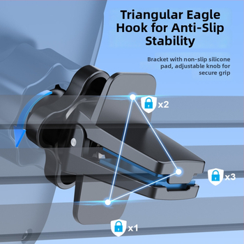 Auto telefonihoidik õhuventiilile - poolautomaalne klõpsmontaaž, navigeerimiseks, üldine ühilduvus