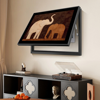 Dekoratyvinis įrėmintas paveikslas elektrinio skaitiklio dėžei su dramblio motyvu, krištolo porcelino tapyba, inkjet spausdinimas, viduramžių stilius, tinkamas svetainei ar restoranui