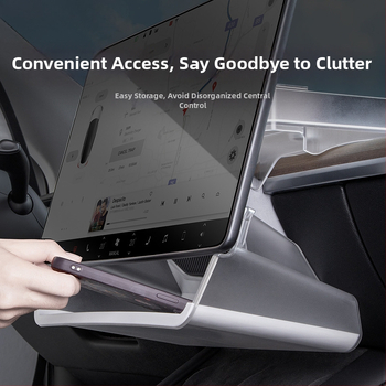 Tesla centrinės konsolės laikymo dėžutė su servetėlių laikikliu ir ETC laikikliu, TPE medžiaga, atsparus vandeniui, prietaisų skydeliui, modelis WL-01