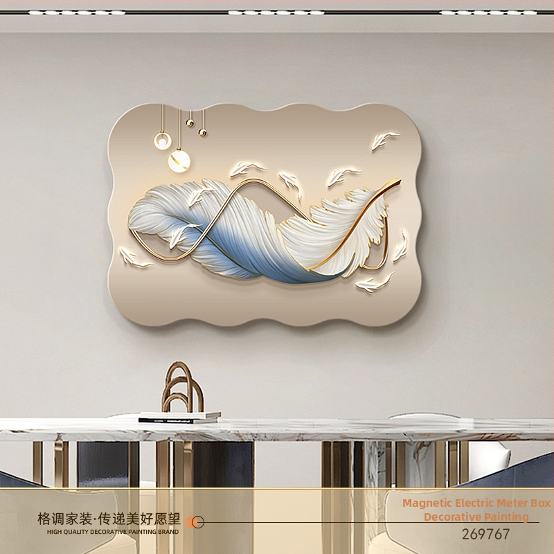 Dekoratyvinis paveikslas skaitiklio dėžutėje — magnetinis tvirtinimas, be gręžimo, be rėmo, gėlių motyvas, odinės dažų pagrindas