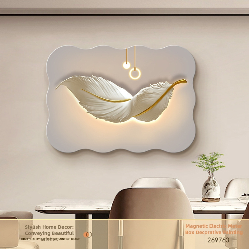 Dekoratyvinis paveikslas skaitiklio dėžutėje — magnetinis tvirtinimas, be gręžimo, be rėmo, gėlių motyvas, odinės dažų pagrindas