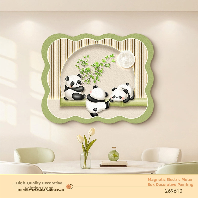 Dekoratyvinis paveikslas skaitiklio dėžutėje — magnetinis tvirtinimas, be gręžimo, be rėmo, gėlių motyvas, odinės dažų pagrindas