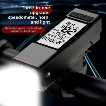Be laidų dviračio šviesa su Type-C įkrovimu, dviračio skaitiklis ir ragų šviesa — daugiafunkcinis kalnų dviračio priedas