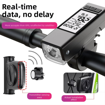 Be laidų dviračio šviesa su Type-C įkrovimu, dviračio skaitiklis ir ragų šviesa — daugiafunkcinis kalnų dviračio priedas