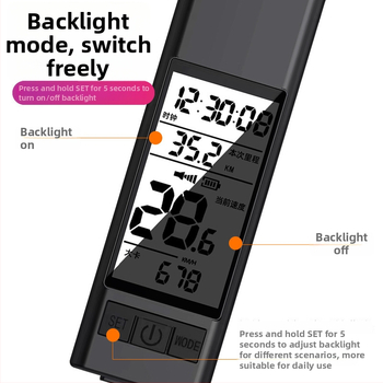 Be laidų dviračio šviesa su Type-C įkrovimu, dviračio skaitiklis ir ragų šviesa — daugiafunkcinis kalnų dviračio priedas