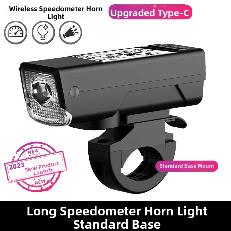 Be laidų dviračio šviesa su Type-C įkrovimu, dviračio skaitiklis ir ragų šviesa — daugiafunkcinis kalnų dviračio priedas