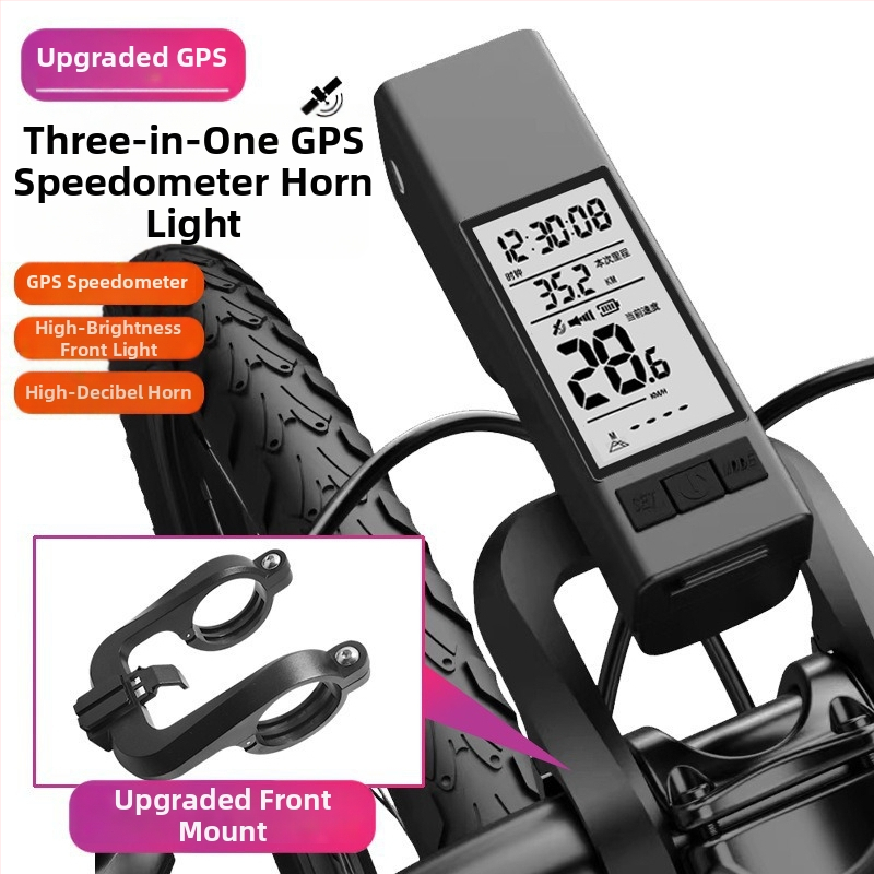 Be laidų dviračio šviesa su Type-C įkrovimu, dviračio skaitiklis ir ragų šviesa — daugiafunkcinis kalnų dviračio priedas