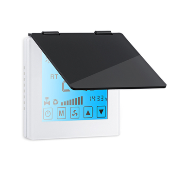 Központi klímaberendezés árnyékoló paneljének védőfedél kapcsoló dobozhoz és termosztáthoz — védelem véletlen érintés ellen, fürdőszobai fröccsenés elleni védelem