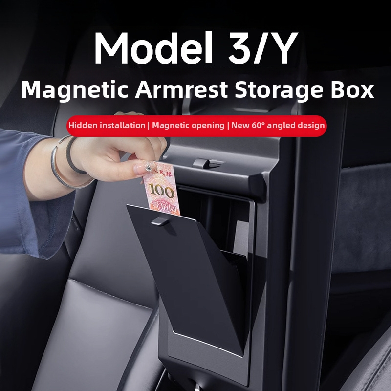 Tesla Model Y Centrinės konsolės laikymo dėžutė — plastikinė, skirta prietaisų skydeliui, atspari vandeniui ir spaudimui