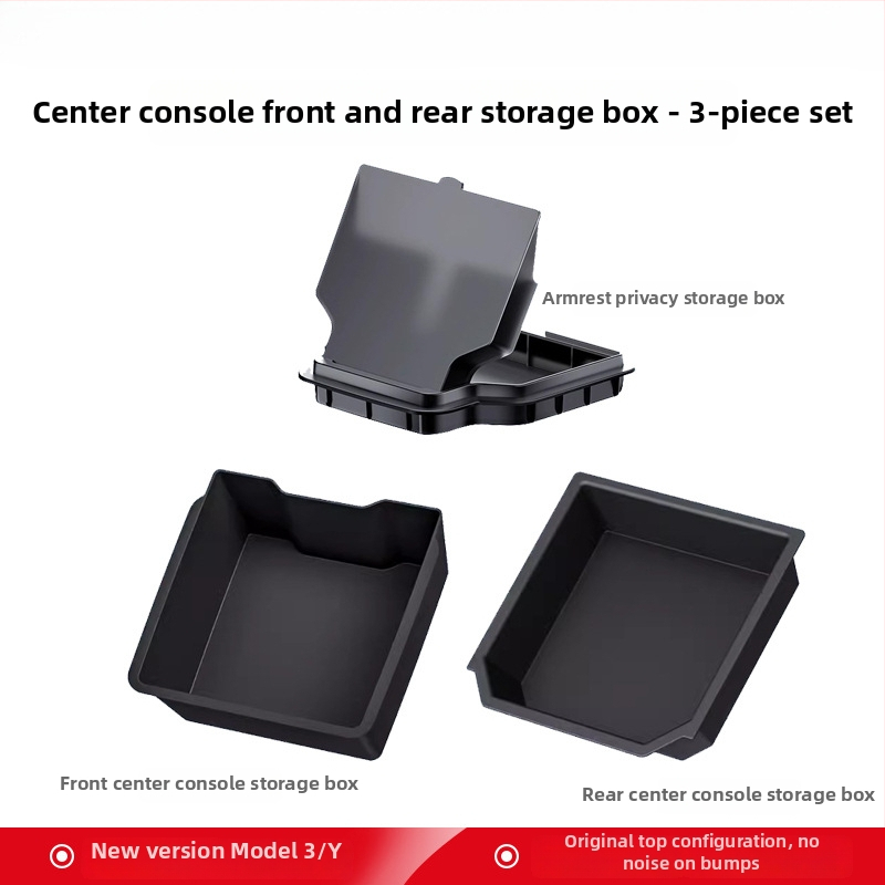 Tesla Model Y Centrinės konsolės laikymo dėžutė — plastikinė, skirta prietaisų skydeliui, atspari vandeniui ir spaudimui