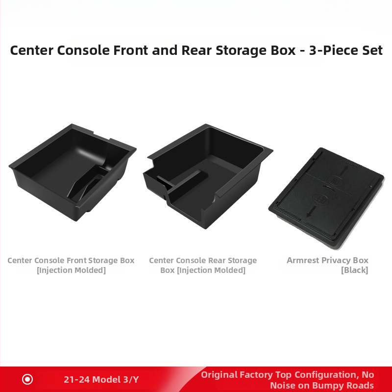 Tesla Model Y Centrinės konsolės laikymo dėžutė — plastikinė, skirta prietaisų skydeliui, atspari vandeniui ir spaudimui