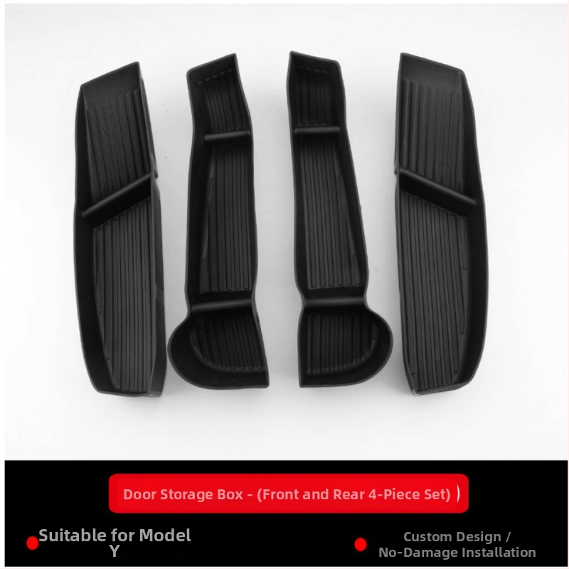 Tesla Model Y durų rankenos saugojimo dėžutė (6 vietos) – skirta keturioms durims, plastikinė, atspari vandeniui, atspari spaudimui