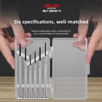 Delixi electric atsuktuvų rinkinys laikrodžiams, akinėms ir mobiliems telefonams – CR-V plienas, be izoliacijos