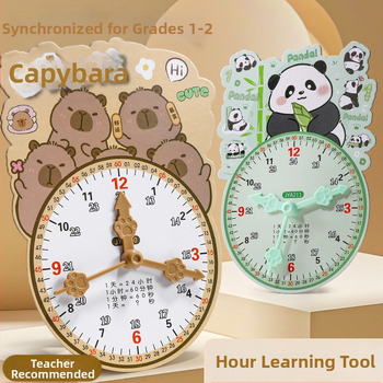 Švietėjiškas laikrodžio modelis laikui įsisavinti – kartonas/plastikas, skirtas 7–14 metų vaikams; pakuotė tinkliname maiše; skatina intelektinę plėtrą, praktinį mokymą ir interaktyvią žaidą.