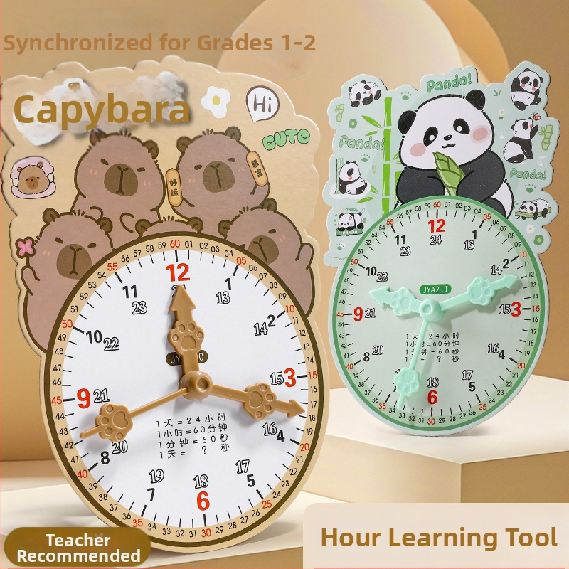 Švietėjiškas laikrodžio modelis laikui įsisavinti – kartonas/plastikas, skirtas 7–14 metų vaikams; pakuotė tinkliname maiše; skatina intelektinę plėtrą, praktinį mokymą ir interaktyvią žaidą.