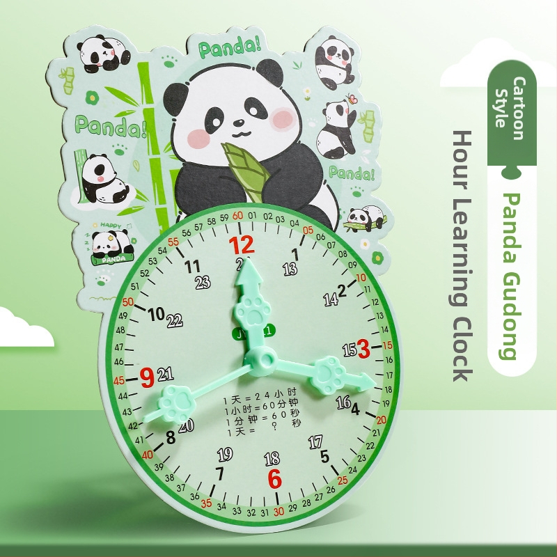 Švietėjiškas laikrodžio modelis laikui įsisavinti – kartonas/plastikas, skirtas 7–14 metų vaikams; pakuotė tinkliname maiše; skatina intelektinę plėtrą, praktinį mokymą ir interaktyvią žaidą.