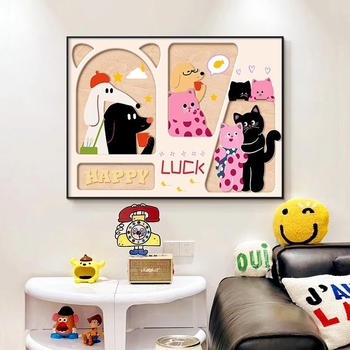 Dekoratyvinė paveikslė skaitiklio dėžuotei su gyvūnų raštu, kabinamas arba įrėmintas, PS rėmas, krištolo plėvelės pagrindas, inkjet spausdinimas