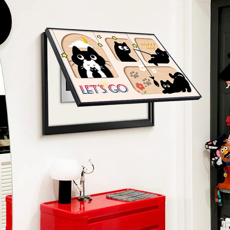 Dekoratyvinė paveikslė skaitiklio dėžuotei su gyvūnų raštu, kabinamas arba įrėmintas, PS rėmas, krištolo plėvelės pagrindas, inkjet spausdinimas