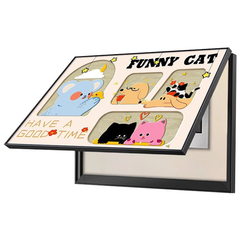 Dekoratyvinė paveikslė skaitiklio dėžuotei su gyvūnų raštu, kabinamas arba įrėmintas, PS rėmas, krištolo plėvelės pagrindas, inkjet spausdinimas