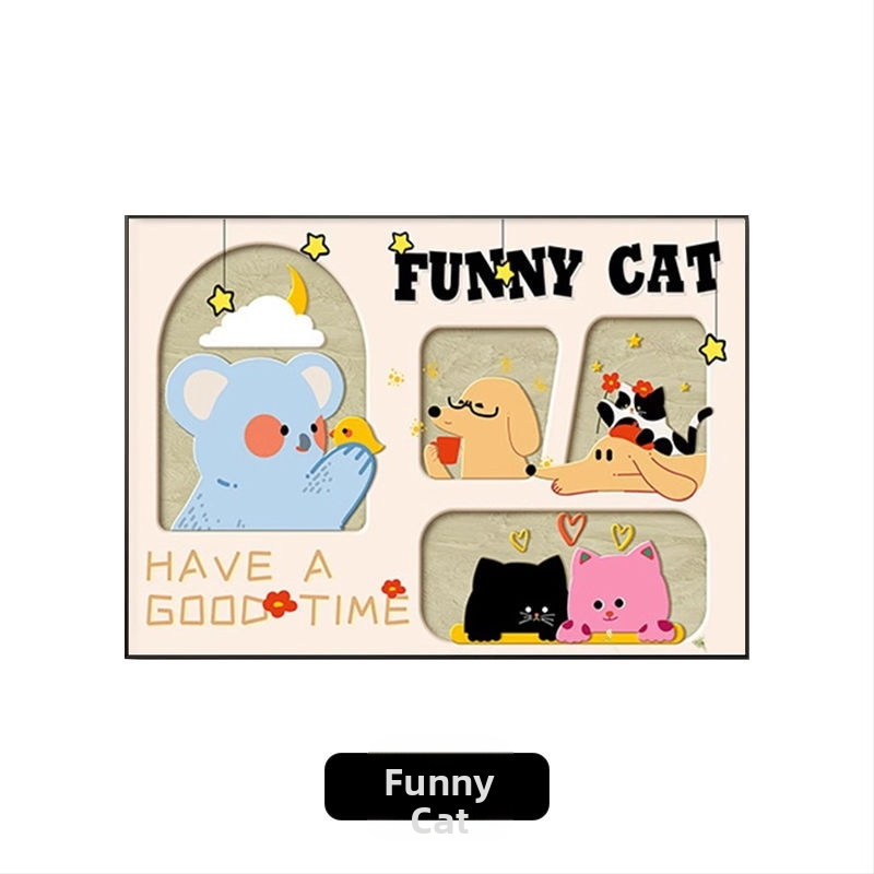 Dekoratyvinė paveikslė skaitiklio dėžuotei su gyvūnų raštu, kabinamas arba įrėmintas, PS rėmas, krištolo plėvelės pagrindas, inkjet spausdinimas