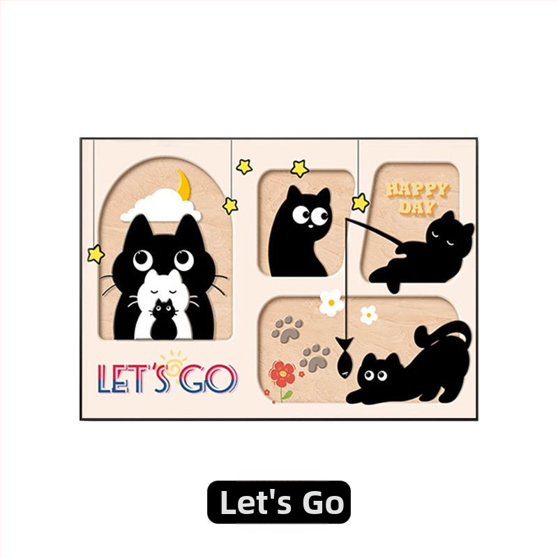 Dekoratyvinė paveikslė skaitiklio dėžuotei su gyvūnų raštu, kabinamas arba įrėmintas, PS rėmas, krištolo plėvelės pagrindas, inkjet spausdinimas