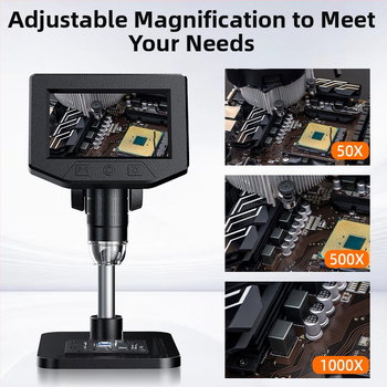 Digitaalne mikroskoop sisseehitatud ekraaniga, ZCF bränd, elektroonika kasutuseks, litsentsitav eribränd