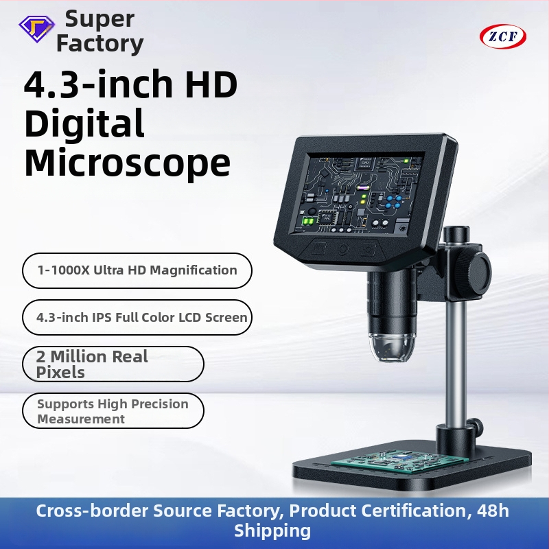 Digitaalne mikroskoop sisseehitatud ekraaniga, ZCF bränd, elektroonika kasutuseks, litsentsitav eribränd