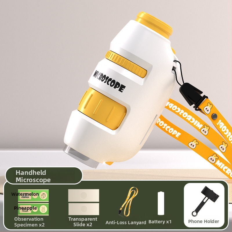 Laste mikroskoop 3-ühes, kompaktne hariv mänguasi, plastmassist, DIY-sõbralik, värvilises kastis pakendatud, mõeldud 4–6-aastastele, bioloogia/keemia (plastmass; DIY; värviline kast; 4–6 a.; bioloogia/keemia)