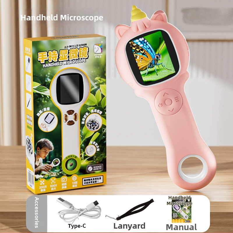 Laste mikroskoop ekraaniga – täielik teaduslik katsete komplekt, elektriline, ABS materjal, vanus 7–14 aastat, tootekood 3171