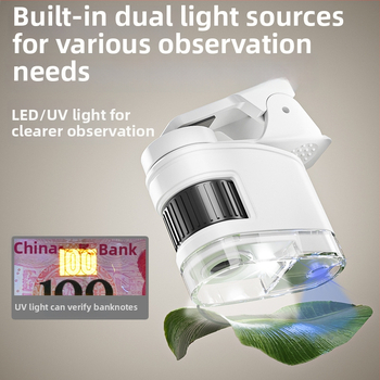 Nešiojamasis optinis mikroskopas su didinamuoju stiklu — Mokomoji mokslo žaislas vaikams 7–14 metų, Learn from Yuma, plastikas, 3C sertifikatas 2021152202038574