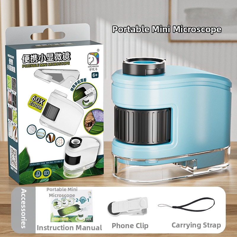 Nešiojamasis optinis mikroskopas su didinamuoju stiklu — Mokomoji mokslo žaislas vaikams 7–14 metų, Learn from Yuma, plastikas, 3C sertifikatas 2021152202038574
