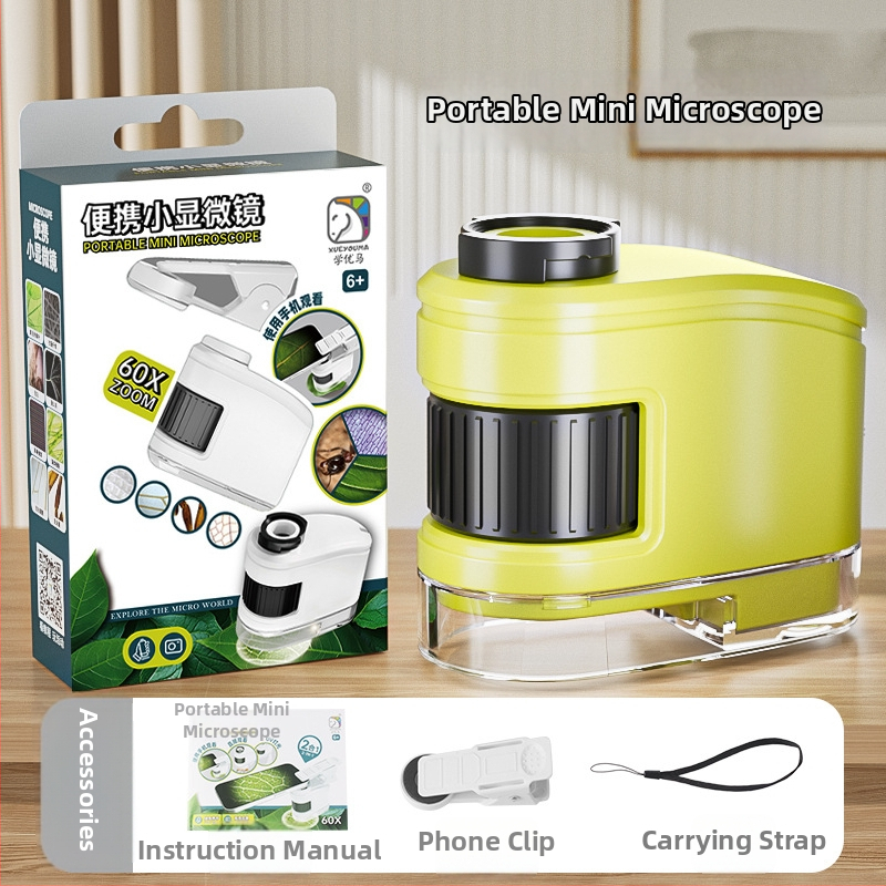 Nešiojamasis optinis mikroskopas su didinamuoju stiklu — Mokomoji mokslo žaislas vaikams 7–14 metų, Learn from Yuma, plastikas, 3C sertifikatas 2021152202038574