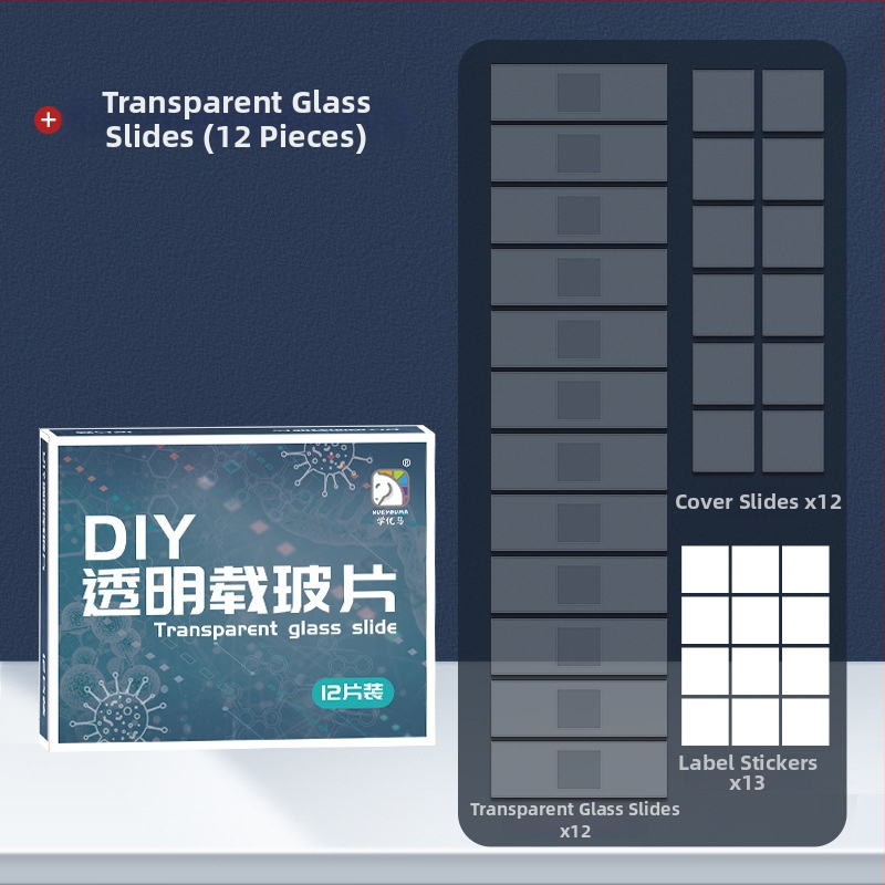 Σετ πλαστικών βιολογικών παρασκευασμάτων για εκπαίδευση μικροσκοπίου, DIY, 12 κουτιά, για ηλικίες 7–14 ετών