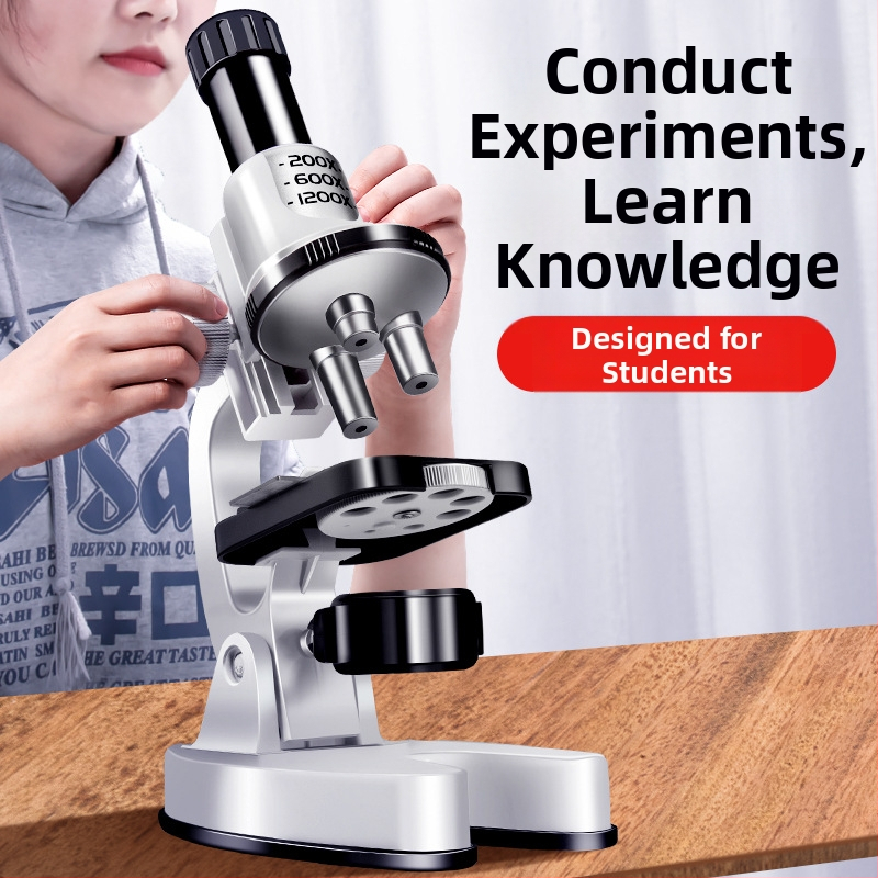 Bioloogilise/keemia teaduslik koolitusmikroskoop lastele – õppe mänguasi, DIY, video juhend, vanus 4–6 aastat
