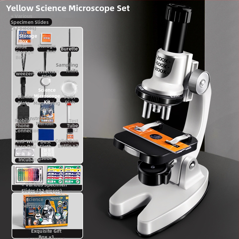 Bioloogilise/keemia teaduslik koolitusmikroskoop lastele – õppe mänguasi, DIY, video juhend, vanus 4–6 aastat