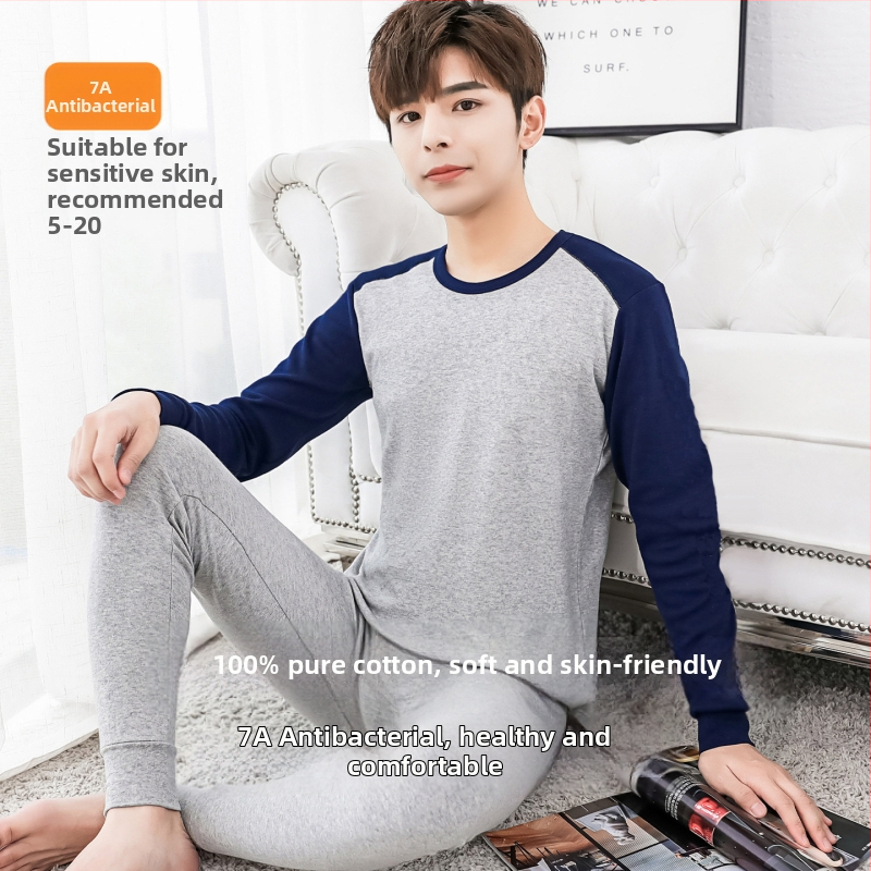 Комплект термобельо за юноши – изцяло памук, дишащ, антибактериален, топъл, еднослоен, умерено тегло