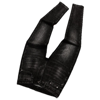 Muške traperice u stilu street mode s reljefnim printom na džepovima, slim fit, elastične, casual za jesen i zimu.