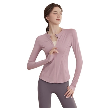 Γυναικείο μακρυμάνικο τοπ γιόγκα από νάιλον, διαπνέον, στενή γραμμή, μήκος μέχρι την κοιλιά, για τρέξιμο και προπονήσεις